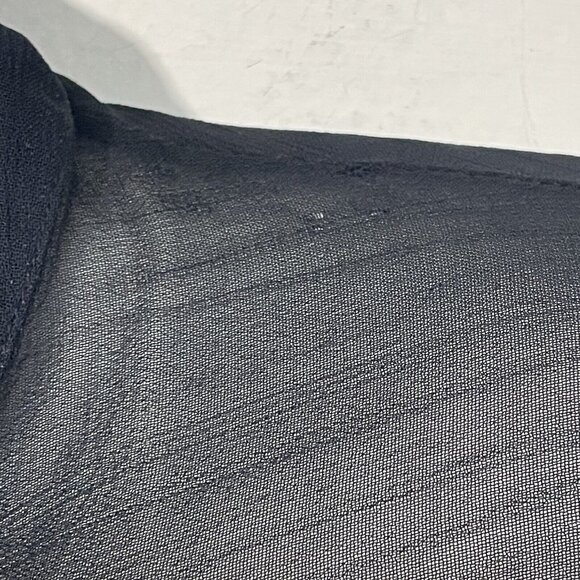 Smithsonian Institution Womens Sheer Black Button Front Floral Blouse Sz XL - Picture 8 of 12